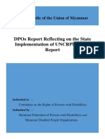 Myanmar DPOs Report Reflecting On The State Implementation of UNCRPD Initial Report