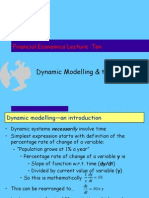 Dynamic Modelling & The Circuit: Financial Economics Lecture Ten
