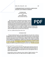 Orthographic Representation and Resyllabification English Loan Words in Korean