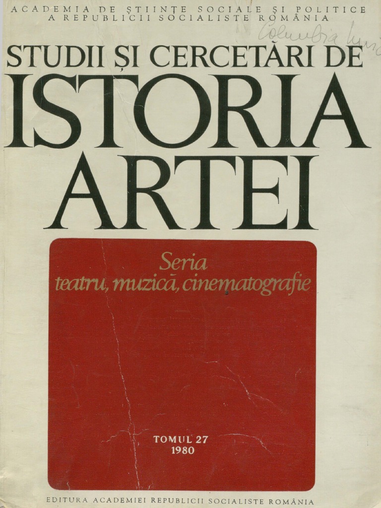 Push Counsel Power 027 Studii Cercetari Istoria Artei Seria Teatru Muzica Cinematografie 1980  | PDF