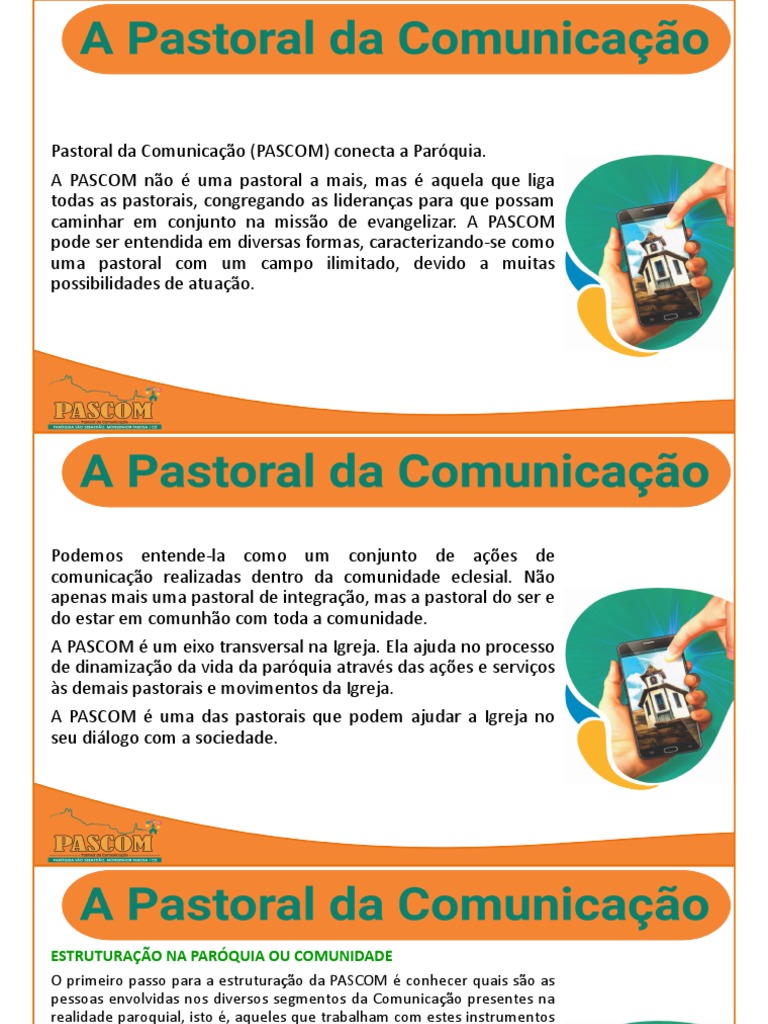 O Papel da PASCOM na Paróquia | PDF | Comunicação | Igreja católica
