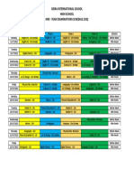 Beira International School High School Mid - Year Examinations Schedule 2022