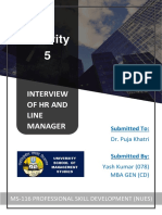 Activity 5: Interview of HR and Line Manager