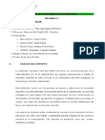 I. Datos Generales: Informe de Conocimiento de La Realidad Informe #1