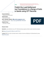 Framework to Predict Load-Settlement Behavior of Shallow Foundations Using CPT Records