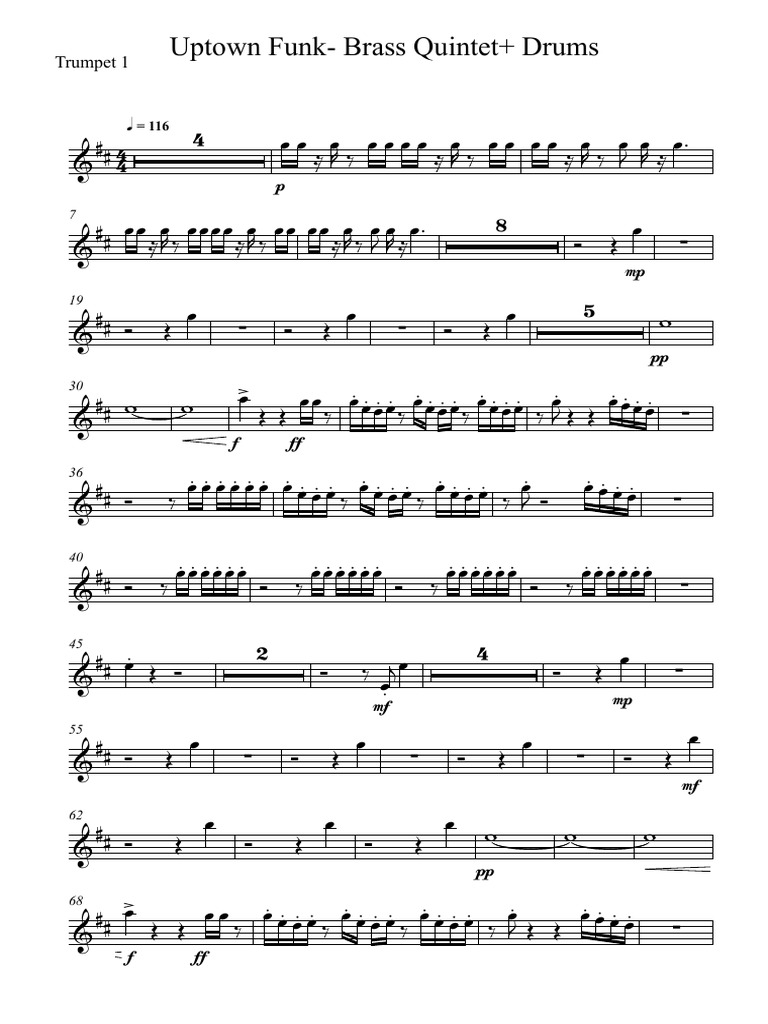 UptownFunkBrassQui Trumpet 1 20220710 2321 Trumpet 1 PDF