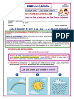 Actividad de Aprendizaje - Semana 24 - Comunicación Lunes 23 de Agosto 2do D