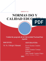 NORMAS ISO Y CALIDAD EDUCATIVA-GRUPO 13