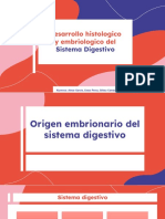 Desarrollo Histologico y Embriologico Del Sistema Digestivo