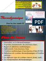 Cours Thermodynamique  (Dr/OUDRANE Abdellatif) Université Ahmed Draya - Adrar(2022)