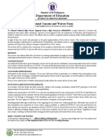 Department of Education: Parental Consent and Waiver Form