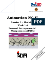 Animation Nc-Ii: Quarter 1 - Module 1: Week 1-4 Personal Entrepreneurial Competencies (Pecs)