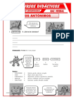 Los Antónimos para Segundo de Secundaria