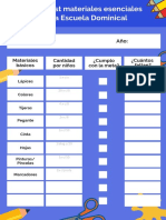 Checklist Materiales Escuela Dominical