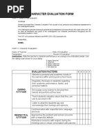 CHARACTER EVALUATION FORM