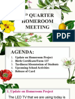 3RD QUARTER HOMEROOM MEETING AGENDA AND UPDATES