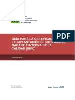 Guía para La Certificación de La Implantación de Sistemas de Garantía Interna de La Calidad (Sgic)