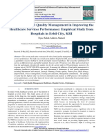 The Role of Total Quality Management in Improving The Healthcare Services Performance: Empirical Study From Hospitals in Erbil City, KRI