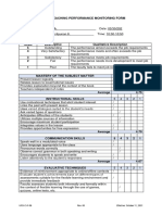 Virtual Teaching Performance Monitoring Form: URS-CI-F-09 Rev. 00 Effective: October 11, 2021