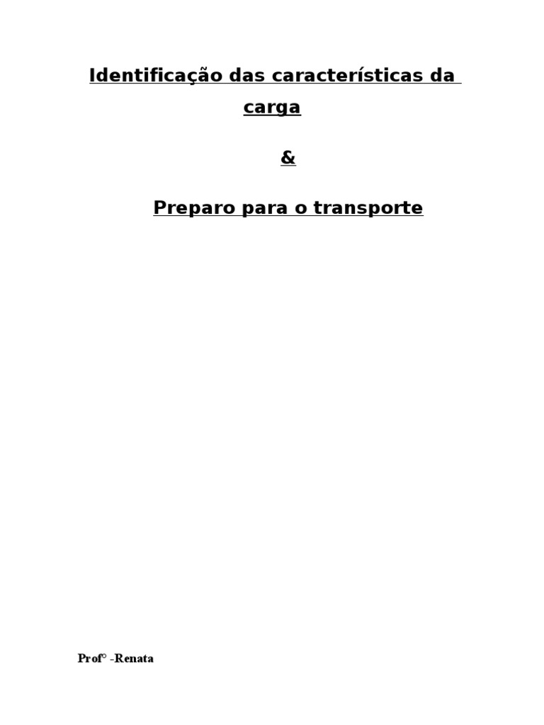 Identificação Das Características Da Carga | PDF | Embalagem e ...
