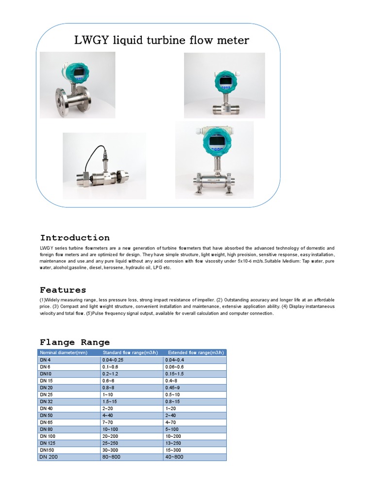 Turbine Flowmeter Data Sheet PDF Flow Measurement Mechanical