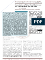 Role of Leadership Competencies On Virtual Team Effectiveness Evidence Based Research Among MNC's in India