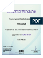 Power Python Participation Certificate