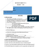 Revision Sheet Ut 1 Grade 7 - SST