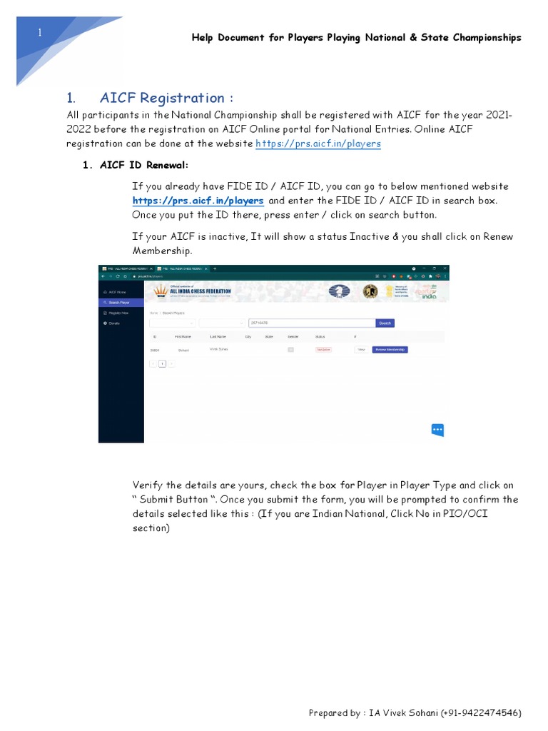 AICF Registration and Renewal Guide | PDF | Registered Mail | Service ...