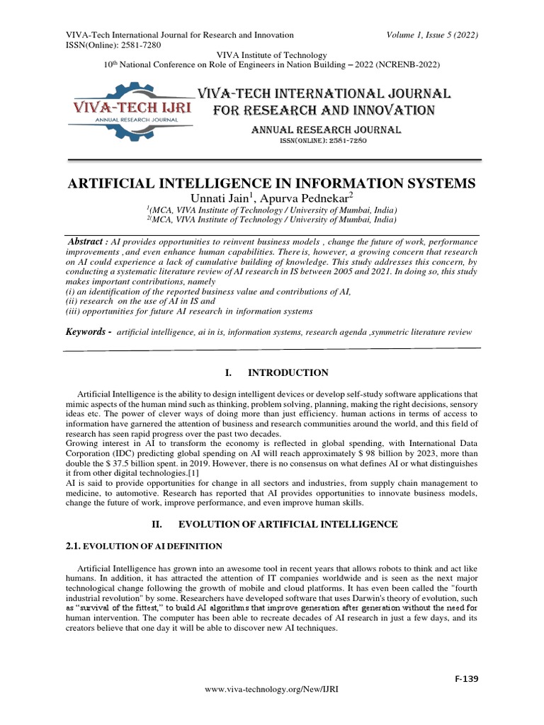 AI in Information Systems Review | PDF | Artificial Intelligence ...