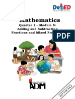 Math5 - q1 - Mod8 - Adding and Subtracting Fractions and Mixed Fractions