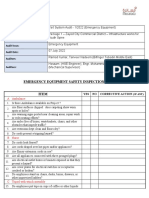 HSE Audit Checklist: Emergency Equipment Safety Inspection Checklist Item
