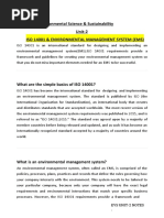 Environmental Science & Sustainability Unit-2 ISO 14001 & Environmental Management System (EMS)