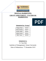 Digital Marketing Group Assignment - Facebook Marketing