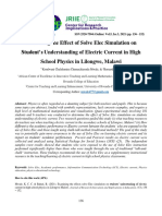 Examining The Effect of Solve Elec Simulation On Student's Understanding of Electric Current in High School Physics in Lilongwe, Malawi