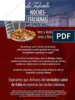 Noches Italianas Invitacion La Tagliatella