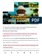Personal Liberty & Bail 2020 Judgments