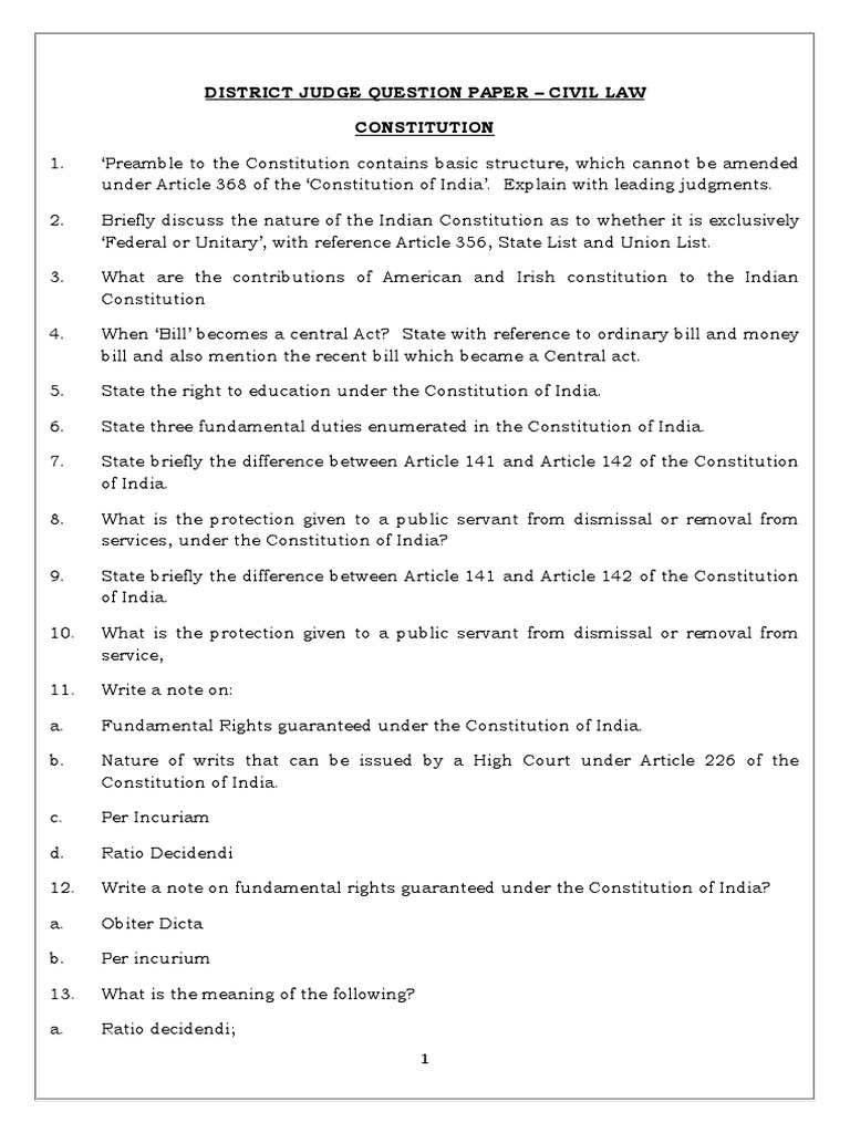 District Judge Civil Law Exam Paper | PDF | Lawsuit | Mortgage Law
