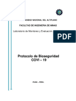 Protocolo de Bioseguridad COVI 19 de La LMEA FIM