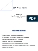EE330A: Power Systems: Synchronous Generators