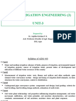 Aem 403-Irrigation Engineering (3) UNIT-3: Dr. Anjitha Krishna P. R. Asst. Professor (Faculty of Agrl. Engg.) DEI, Agra