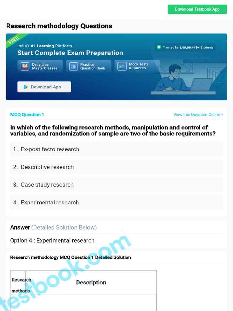 mcq on research methodology for phd entrance pdf pune university