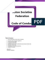 Societies Federation Code of Conduct