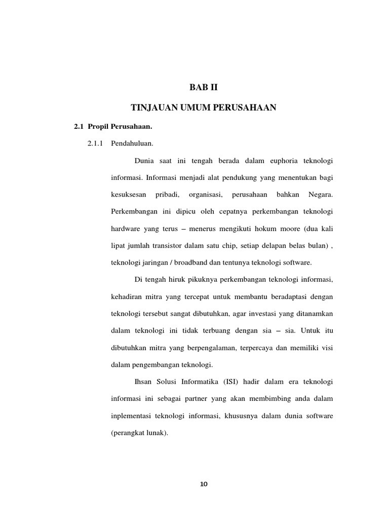 Bab 2 Tinjauan Umum Perusahaan | PDF