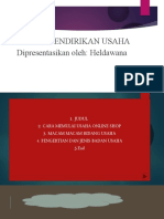 Cara Mendirikan Usaha Dipresentasikan Oleh: Heldawana