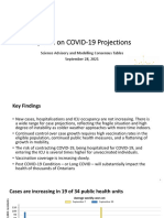 Update On COVID-19 Projections: Science Advisory and Modelling Consensus Tables September 28, 2021