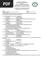 Summative Test in Food Processing: Exploratory Course in Grade 7 & 8