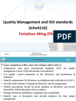 Quality Management and ISO Standards Course Objectives
