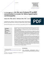 Investigation Into The Use of Plasma Nt-Probnp Concentration To Screen For Feline Hypertrophic Cardiomyopathy