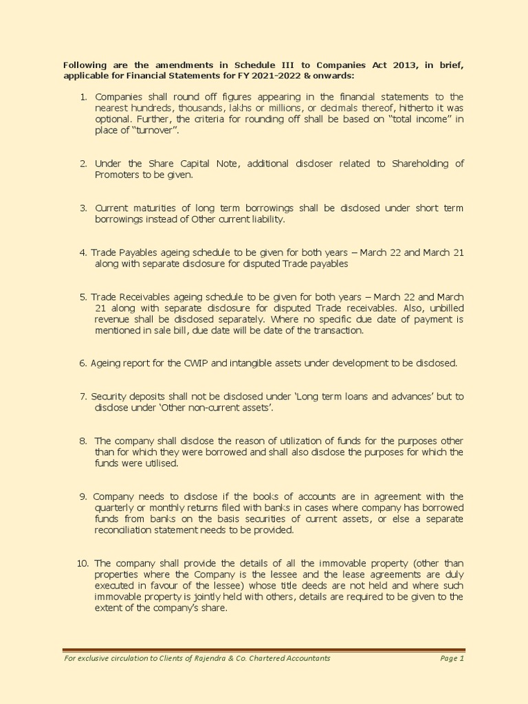 Schedule Iii Amendments